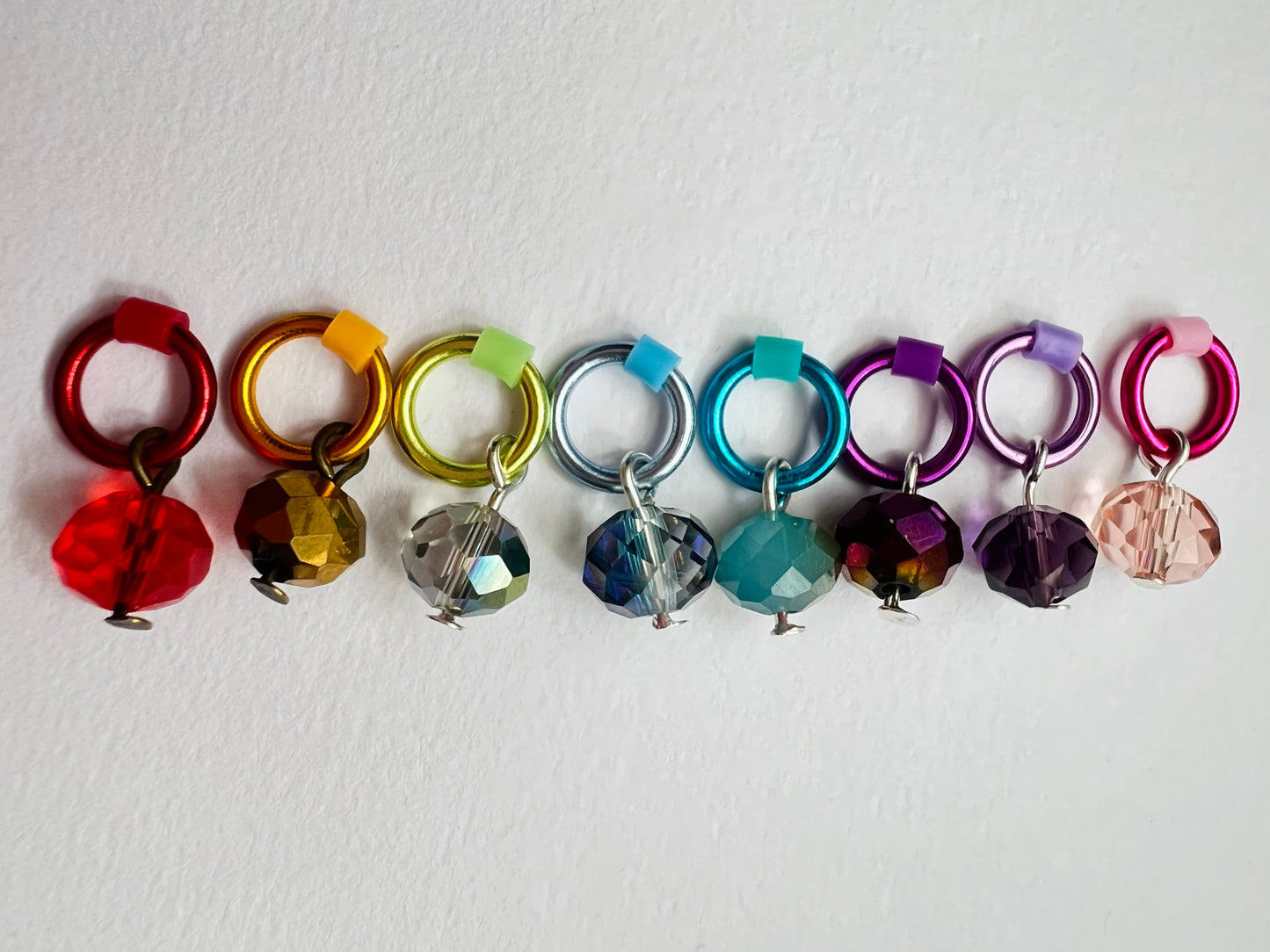 Crystal Glass Stitch Markers for Knitting, Snag Free - Enchanted Garden SET ONE