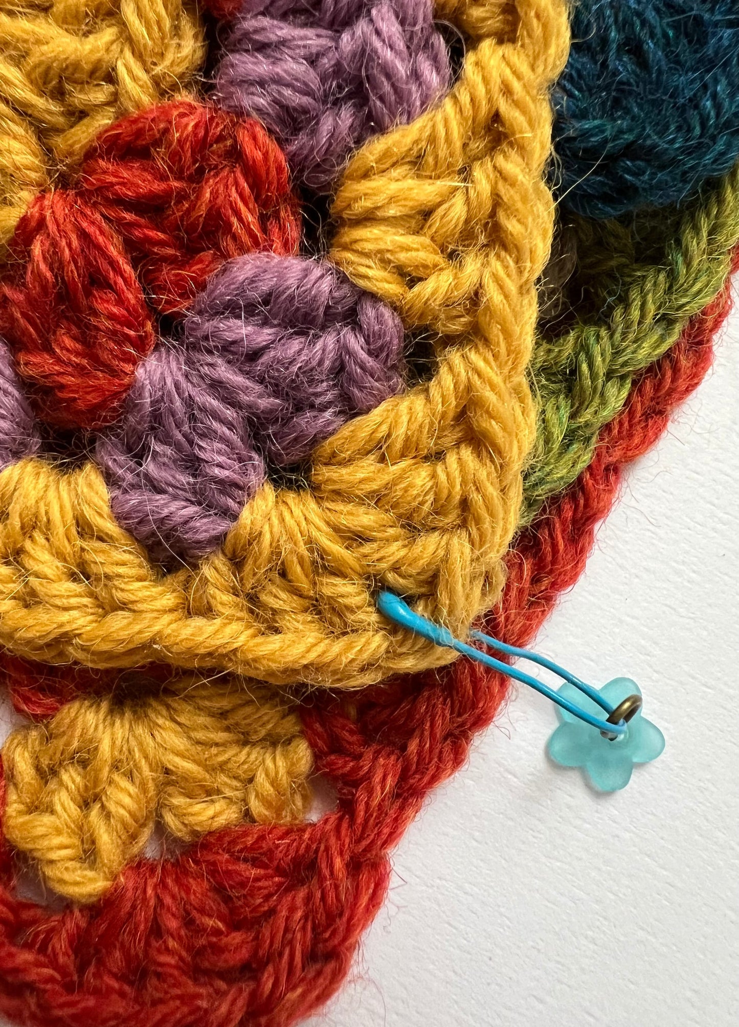 Crochet and Knitting  Stitch Markers - Rainbow Flower Set