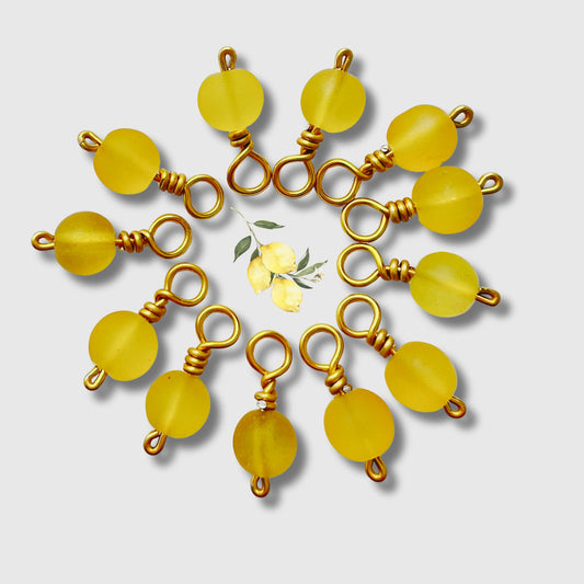 Yellow Stitch Markers for Knitting  - Lemon Pops