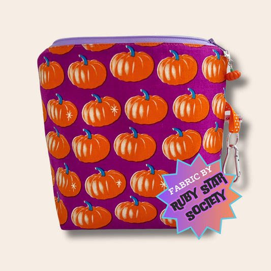 Pumpkin Project bag for Knitting and Crochet - Fabric by Ruby Star Society