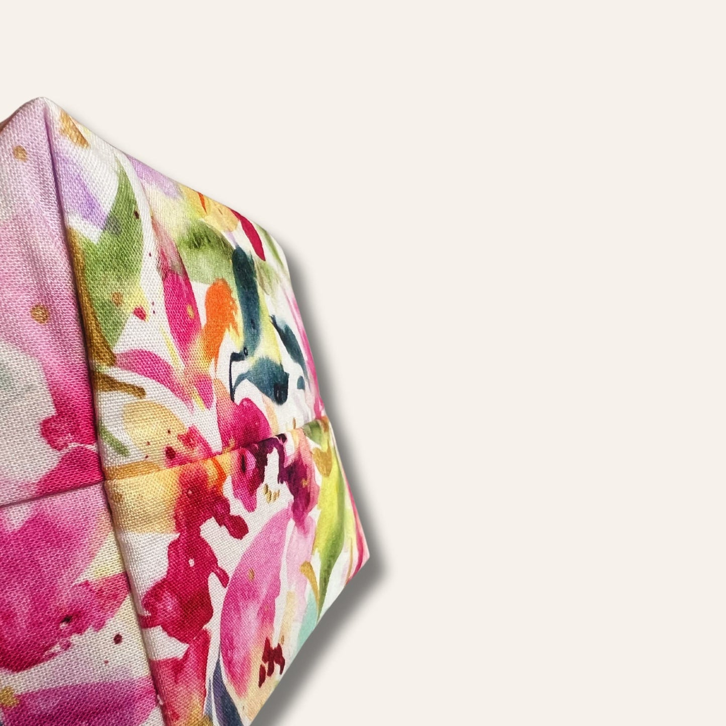 Knitting project bag with zipper - Watercolour Flowers