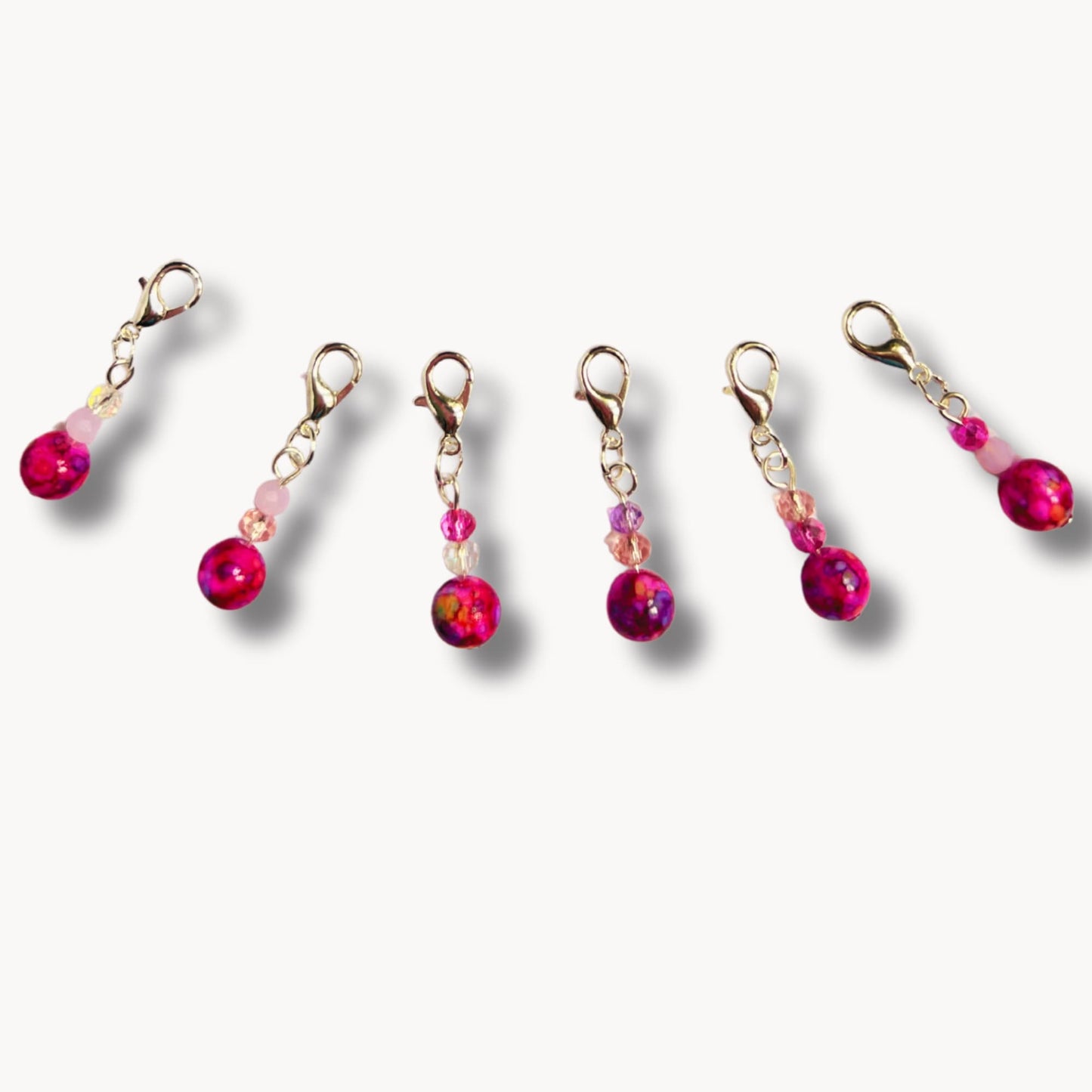 Pink Knitting Stitch Markers with Snag-Free Hoops - Pink wink