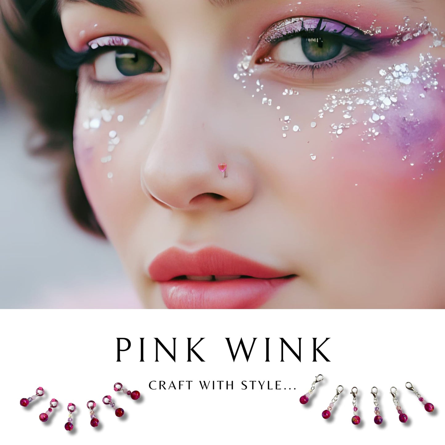Pink Knitting Stitch Markers with Snag-Free Hoops - Pink wink