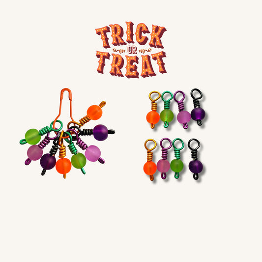 Halloween Stitch Markers, Wire Wrapped Snag Free - Spooky Pops