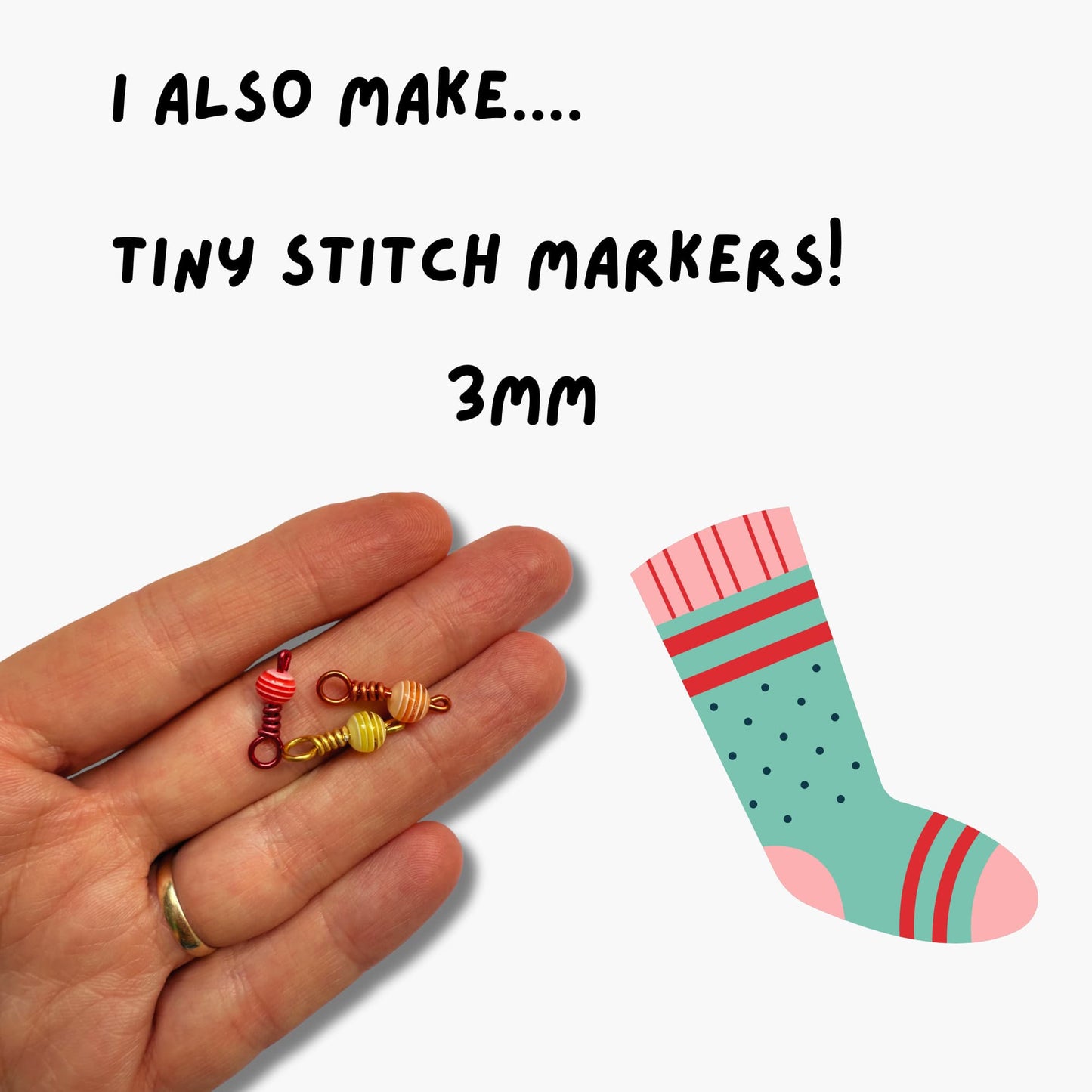 Sock Knitting Stitch Markers - Stripe Pops