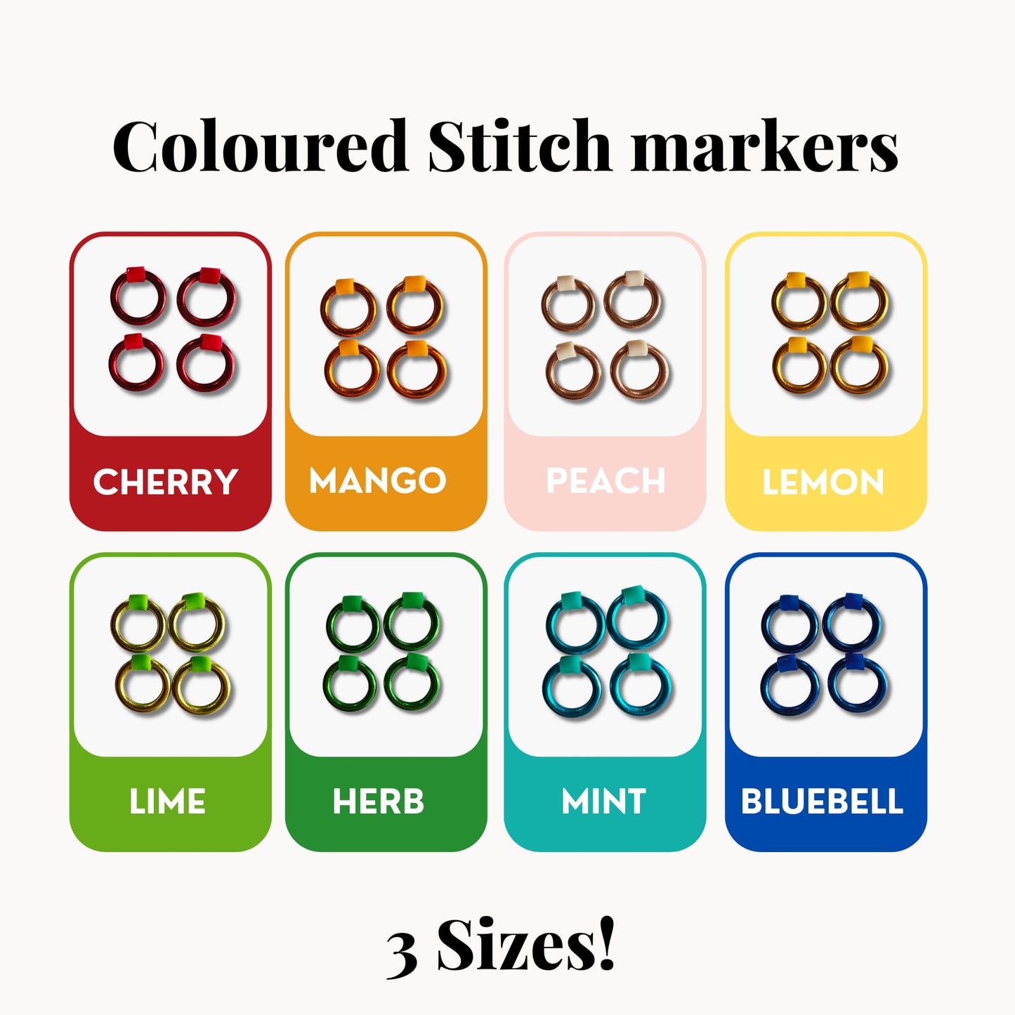 Stitch Markers for Knitting - 16 Colour Choices!