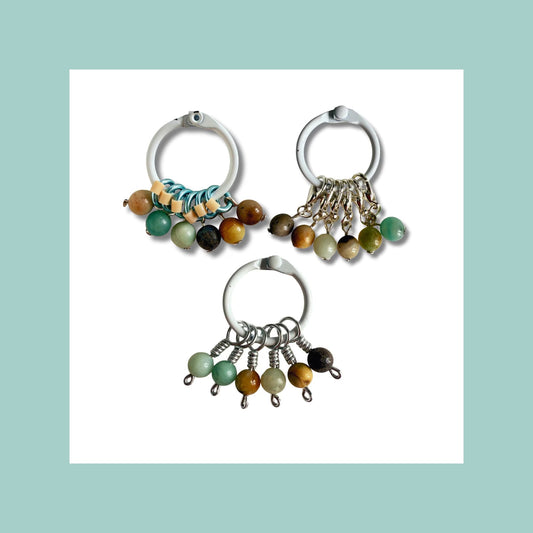 Amazonite Stitch Markers - Coast