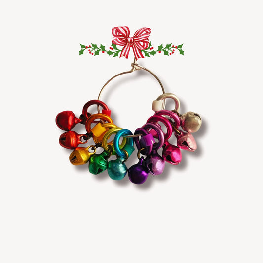 Christmas Knitting Stitch Markers, Rainbow Set - Fairy Bells