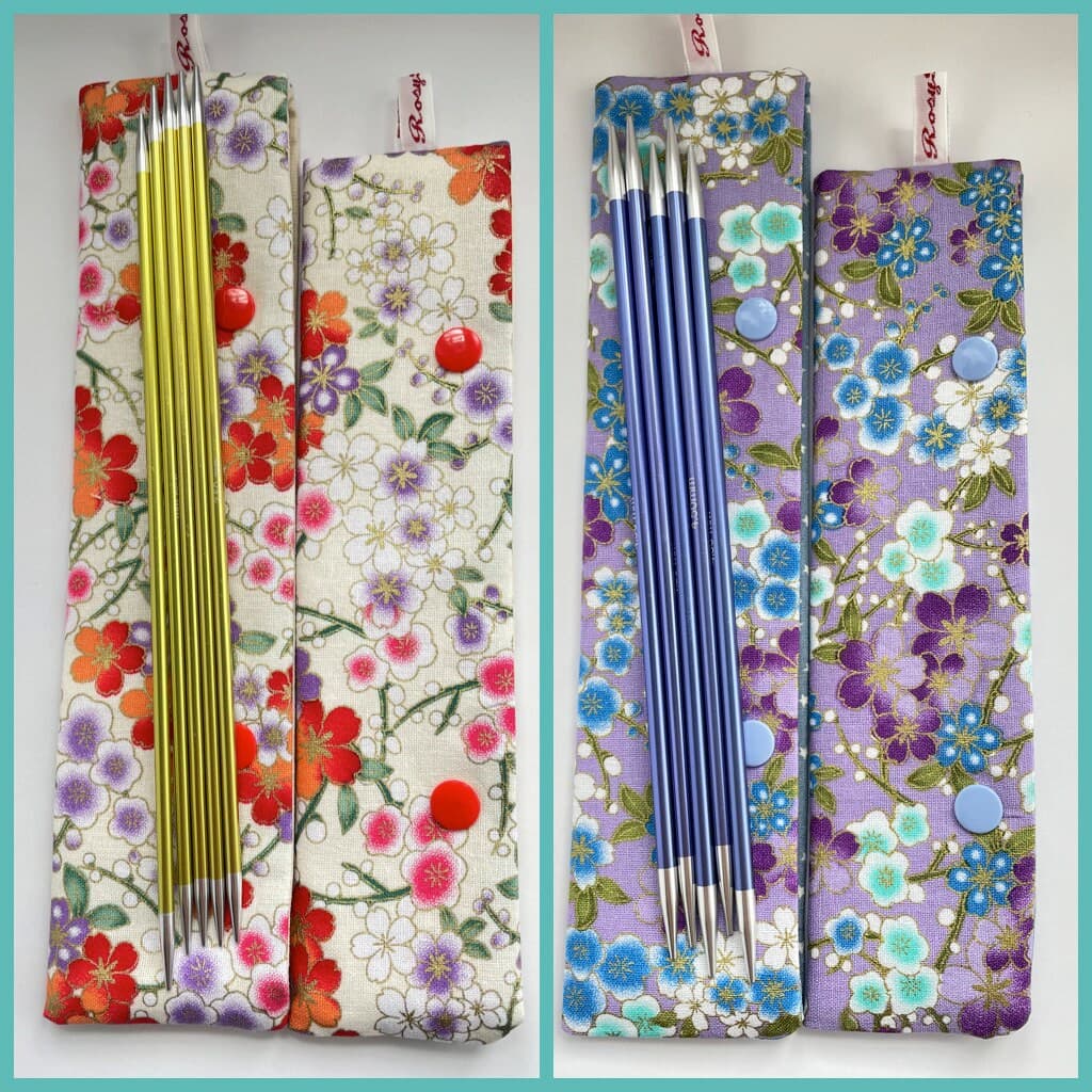 Floral Sock Knitting Needle Storage Case with Snaps - Blossom