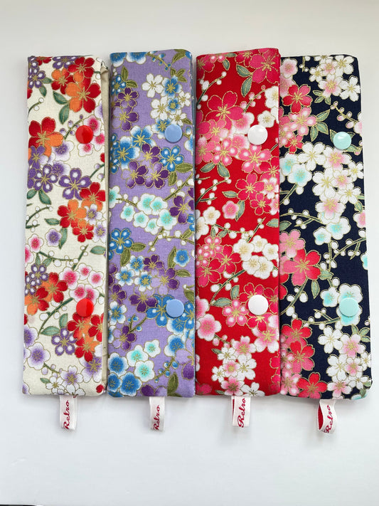 Floral Sock Knitting Needle Storage Case with Snaps - Blossom