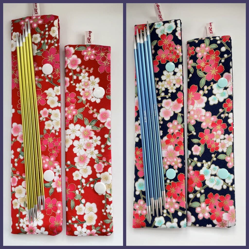 Floral Sock Knitting Needle Storage Case with Snaps - Blossom