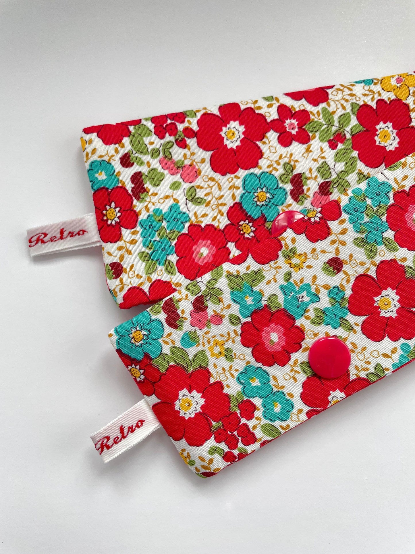 Floral Sock Knitting Needle Storage Case with Snaps - Spanish Summer