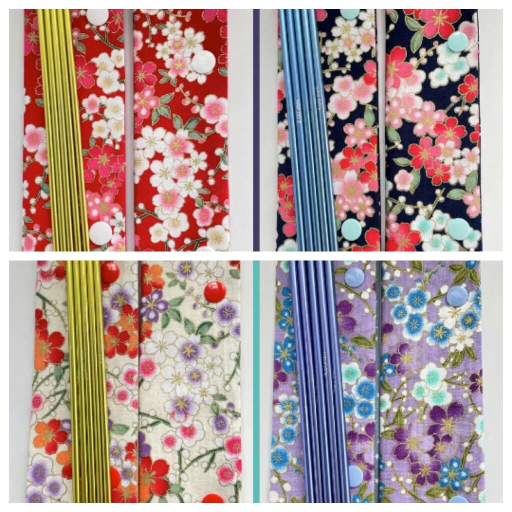 Floral Sock Knitting Needle Storage Case with Snaps - Blossom