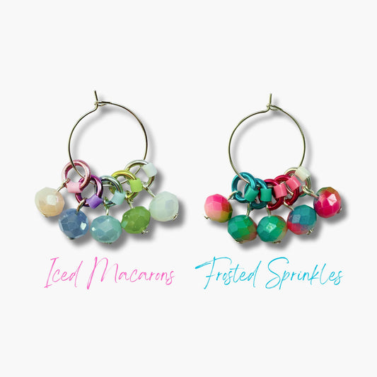 Stitch Markers for Snag Free Knitting, Pastel & Neon  - Iced Macarons or Frosted Sprinkles