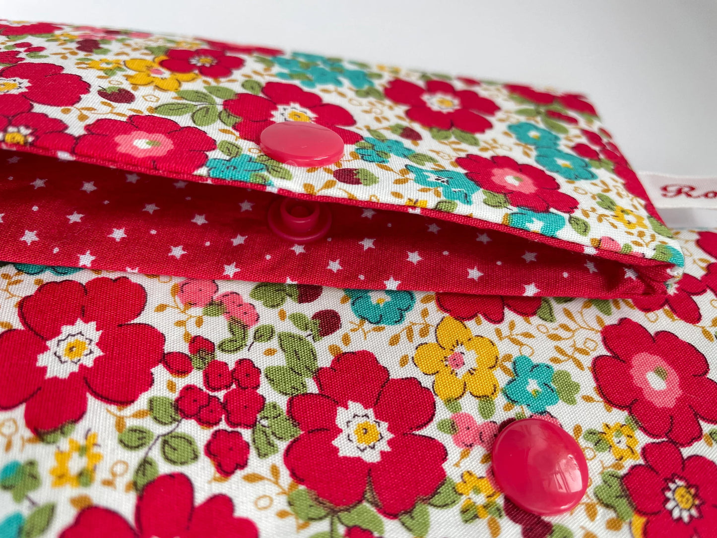 Floral Sock Knitting Needle Storage Case with Snaps - Spanish Summer