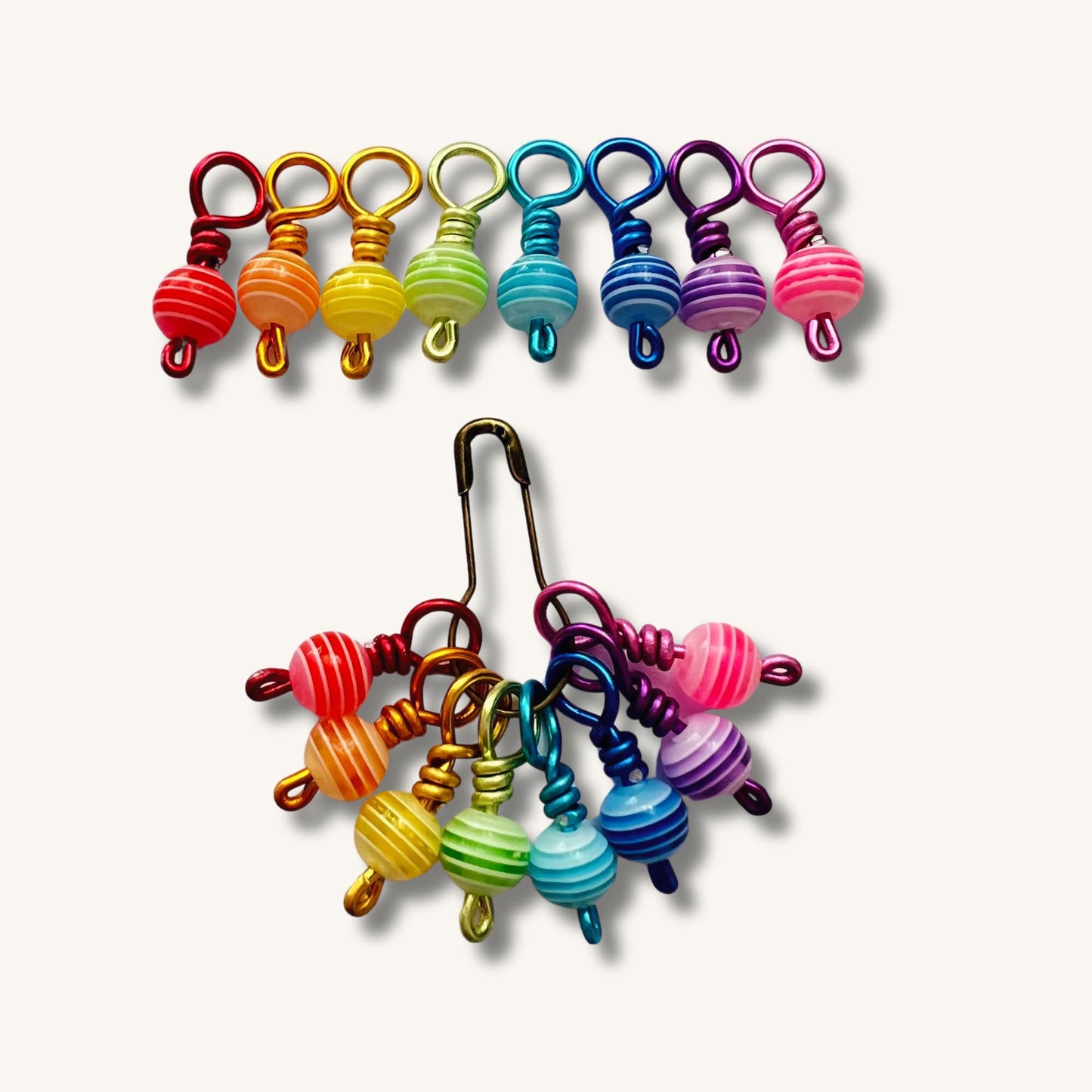 Sock Knitting Stitch Markers - Stripe Pops