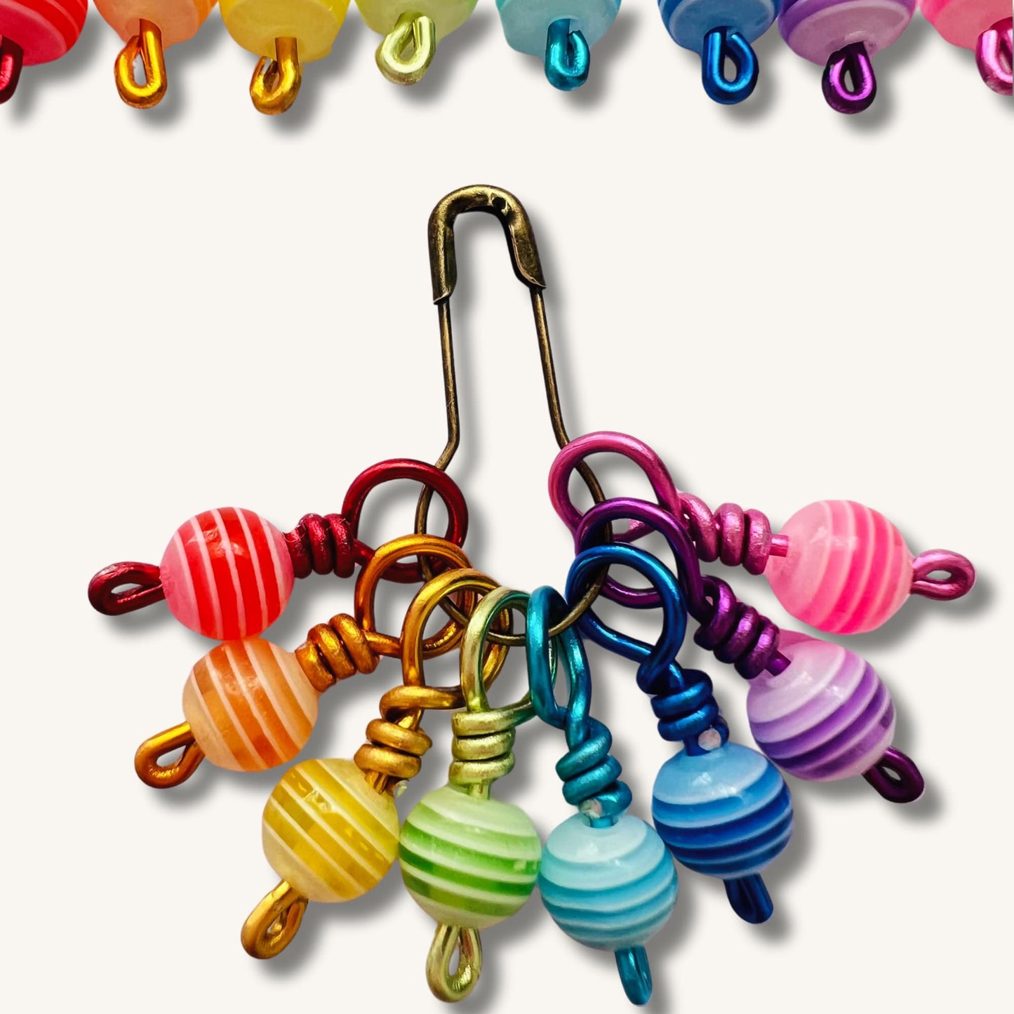 Sock Knitting Stitch Markers - Stripe Pops