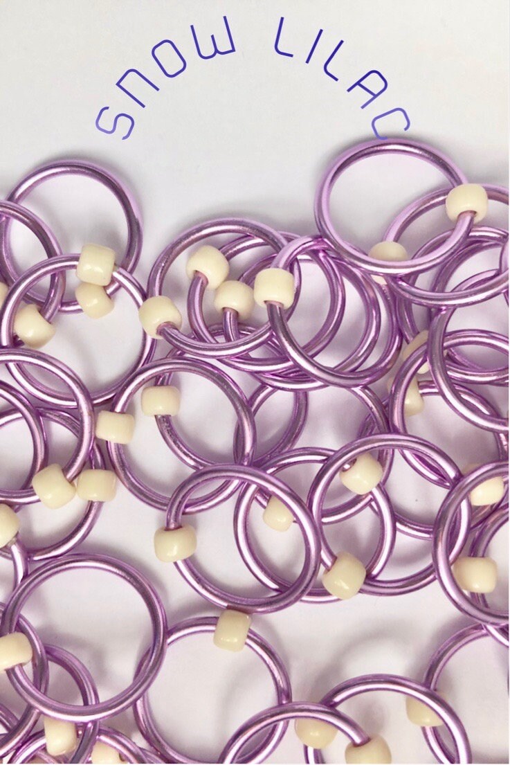 Light Purple Stitch Markers for Knitting Needles - Snow Lilac