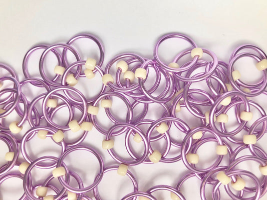 Light Purple Stitch Markers for Knitting Needles - Snow Lilac