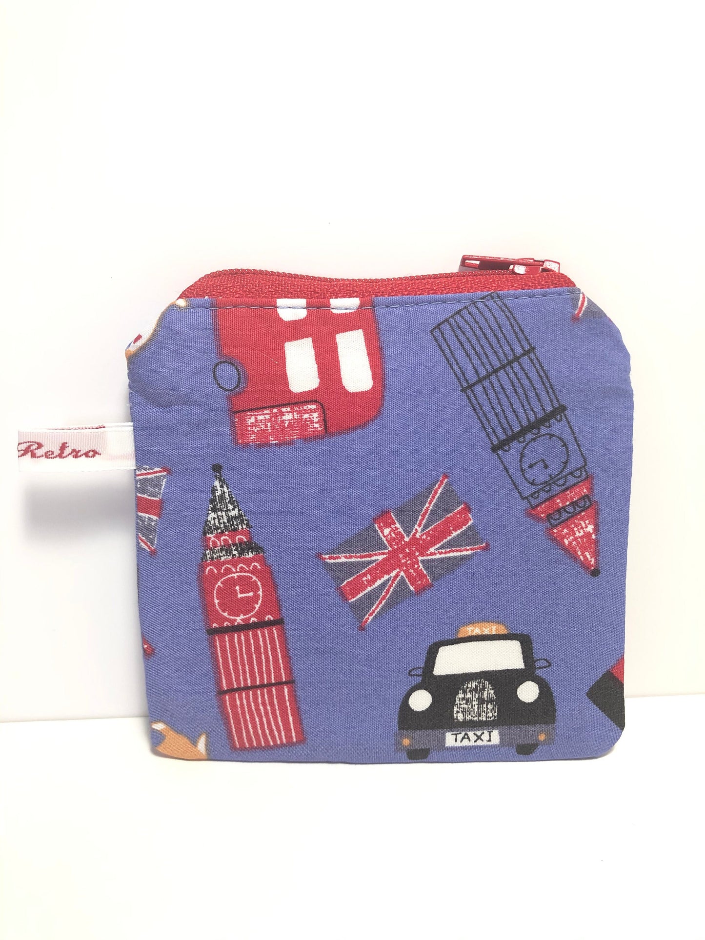 Handmade Retro London Corgi Notions Pouch - Red White & Blue