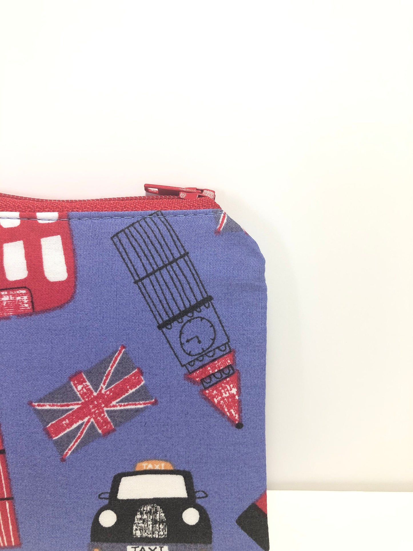 Handmade Retro London Corgi Notions Pouch - Red White & Blue