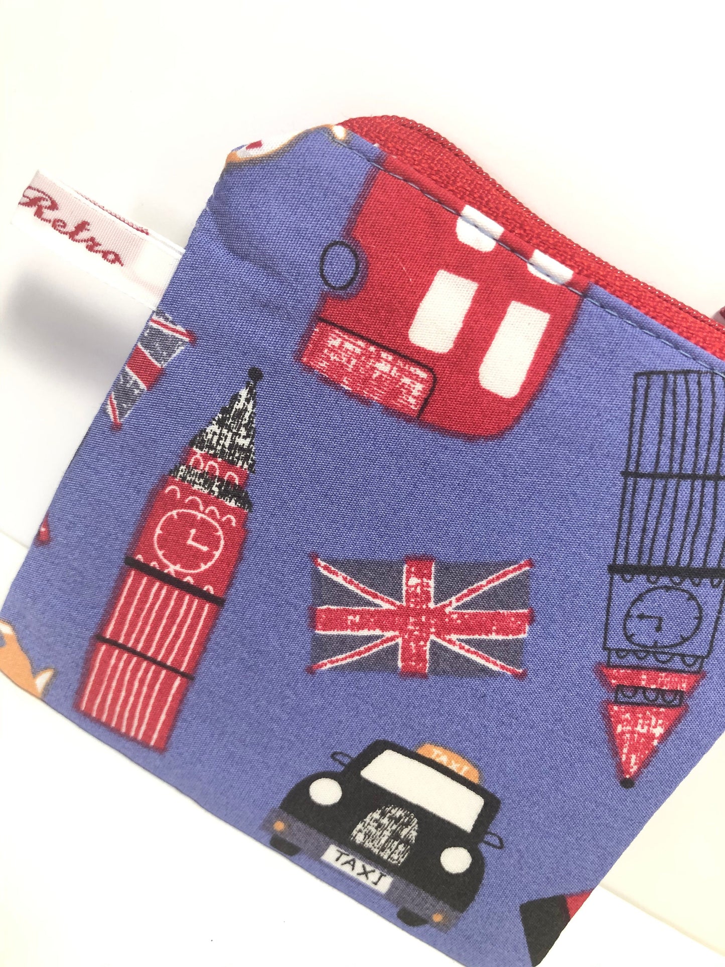 Handmade Retro London Corgi Notions Pouch - Red White & Blue