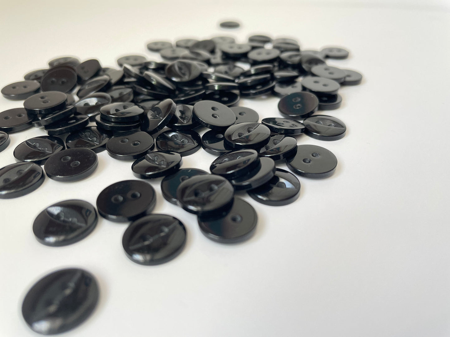 Black, White & Grey Plastic Fisheye Buttons - 11.5mm - For Knitters