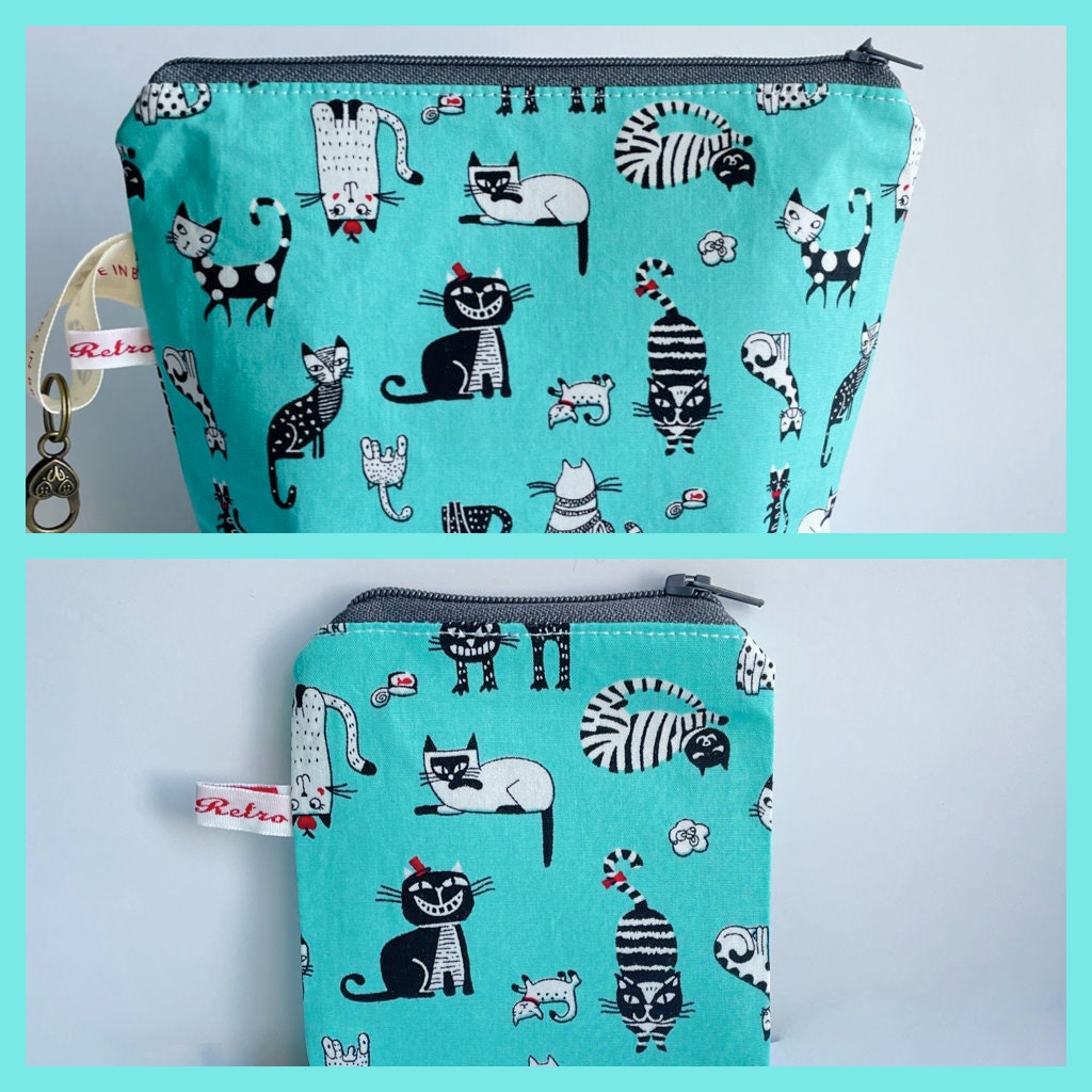 Cat Project Bag for Knitting Notions - Portable Craft Case