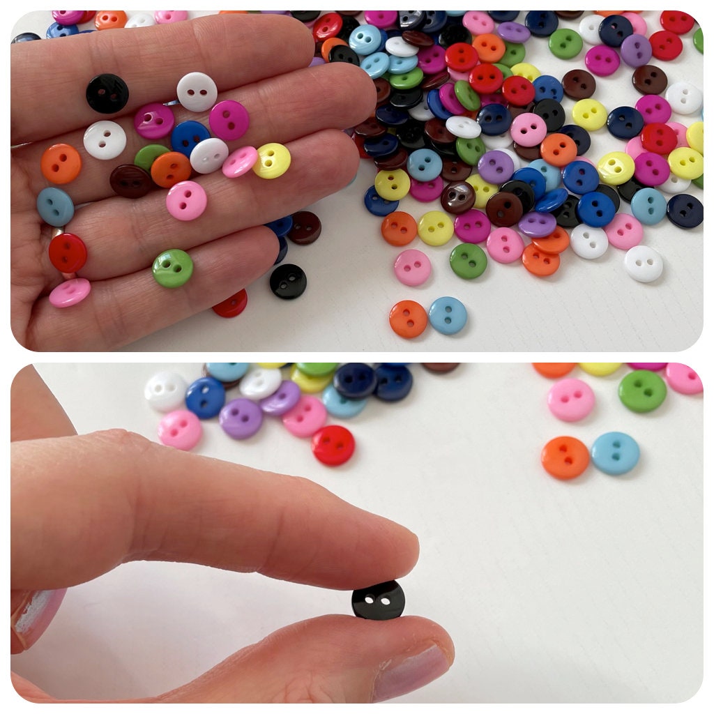 Rainbow Buttons 9mm Assorted  - Multi-Color Craft Buttons