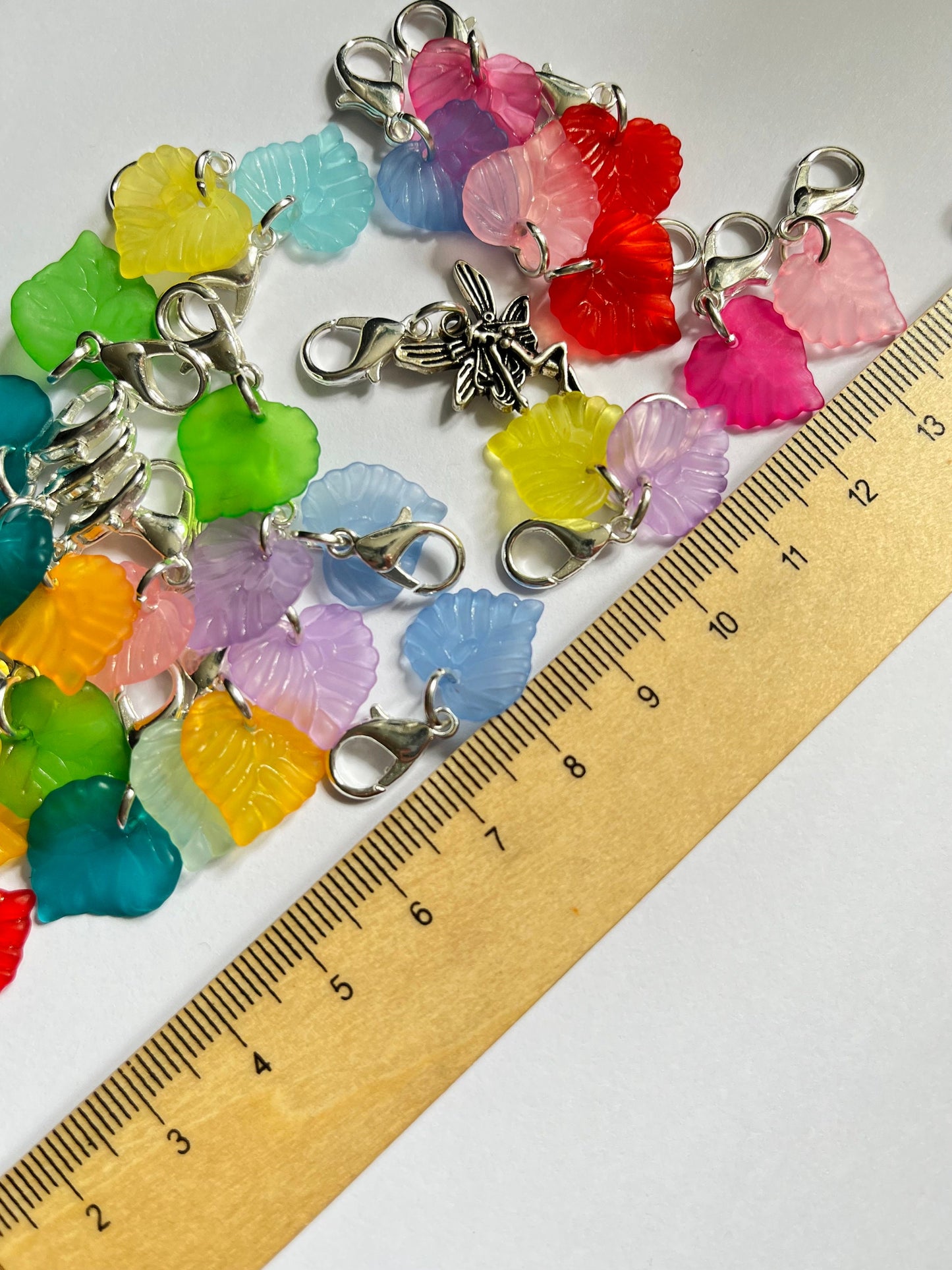 Fall-Themed Crochet Stitch Markers - Leaf, and Fairy Charms