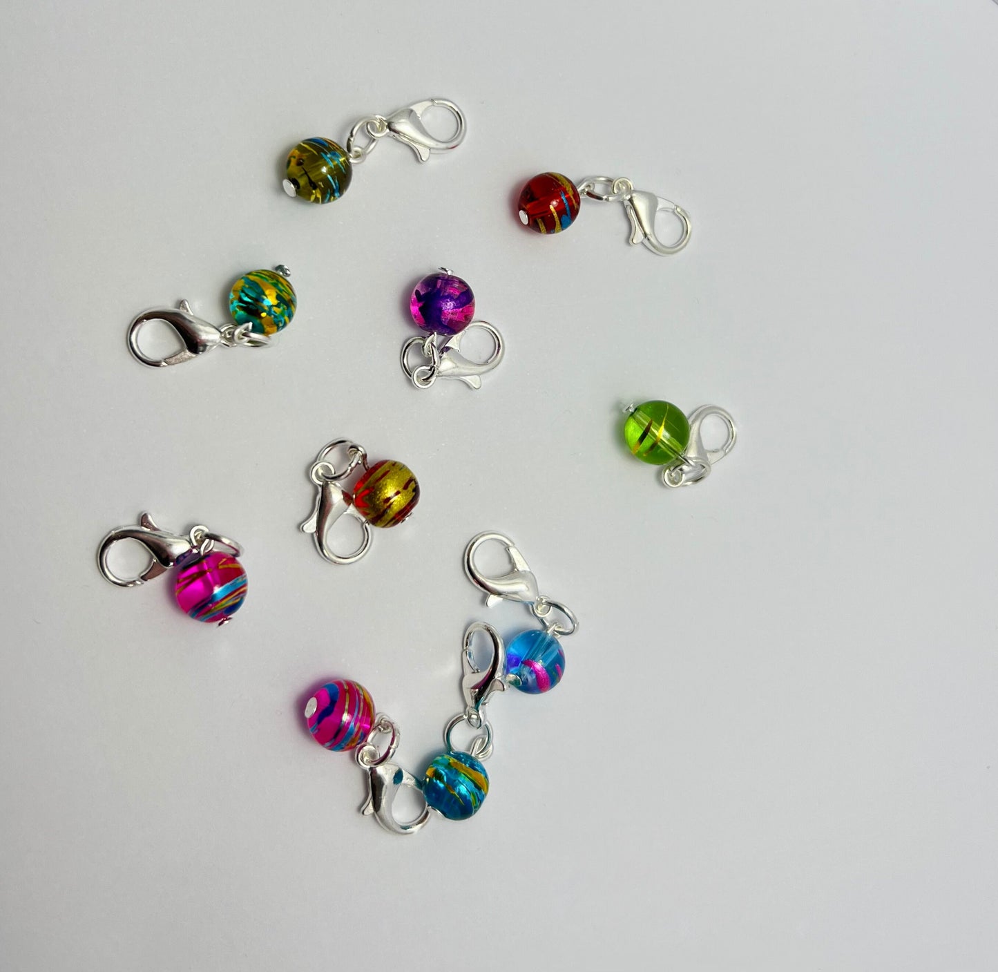 Glass Crochet Stitch Markers - Bombay Summer