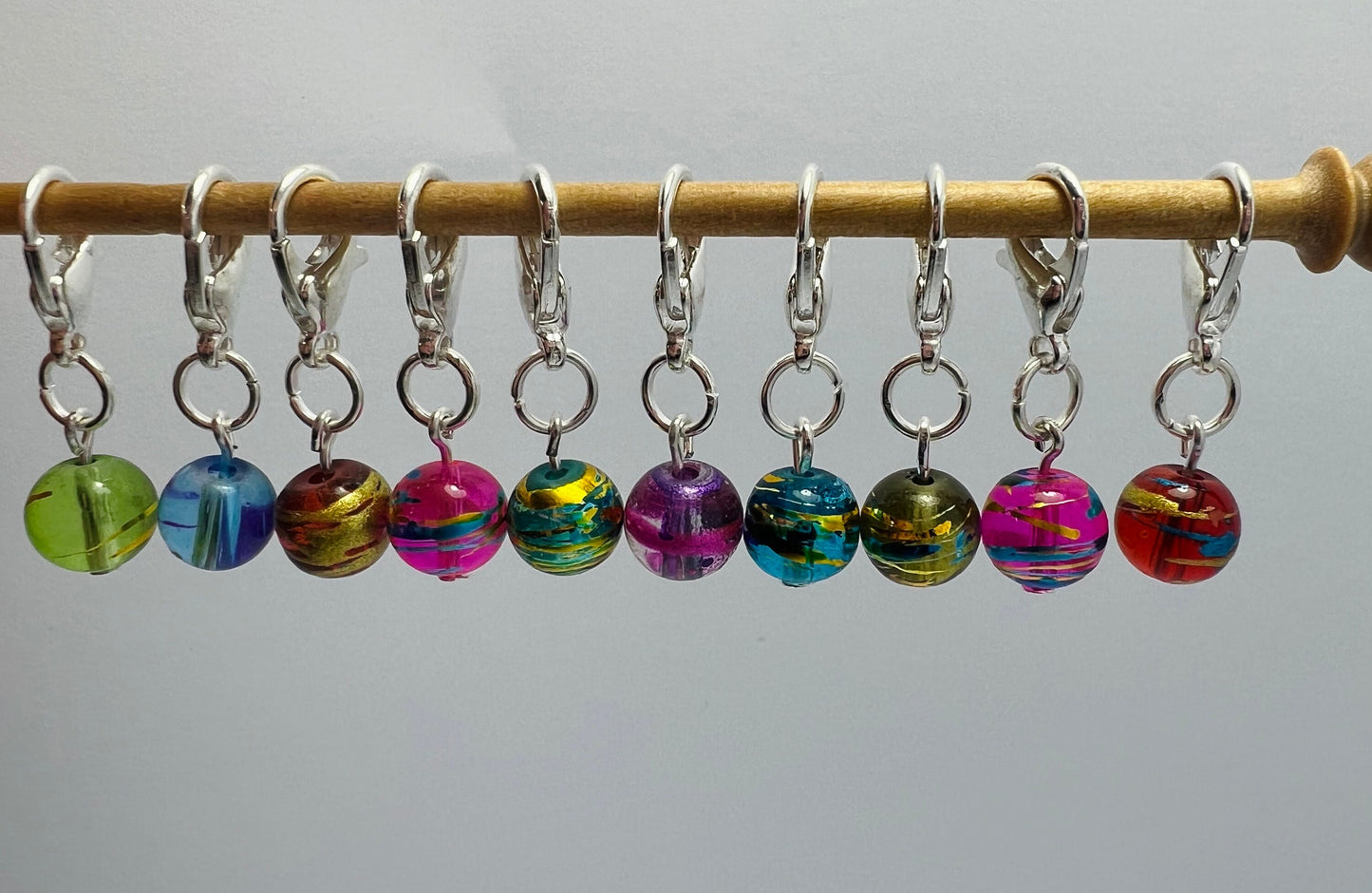 Glass Crochet Stitch Markers - Bombay Summer