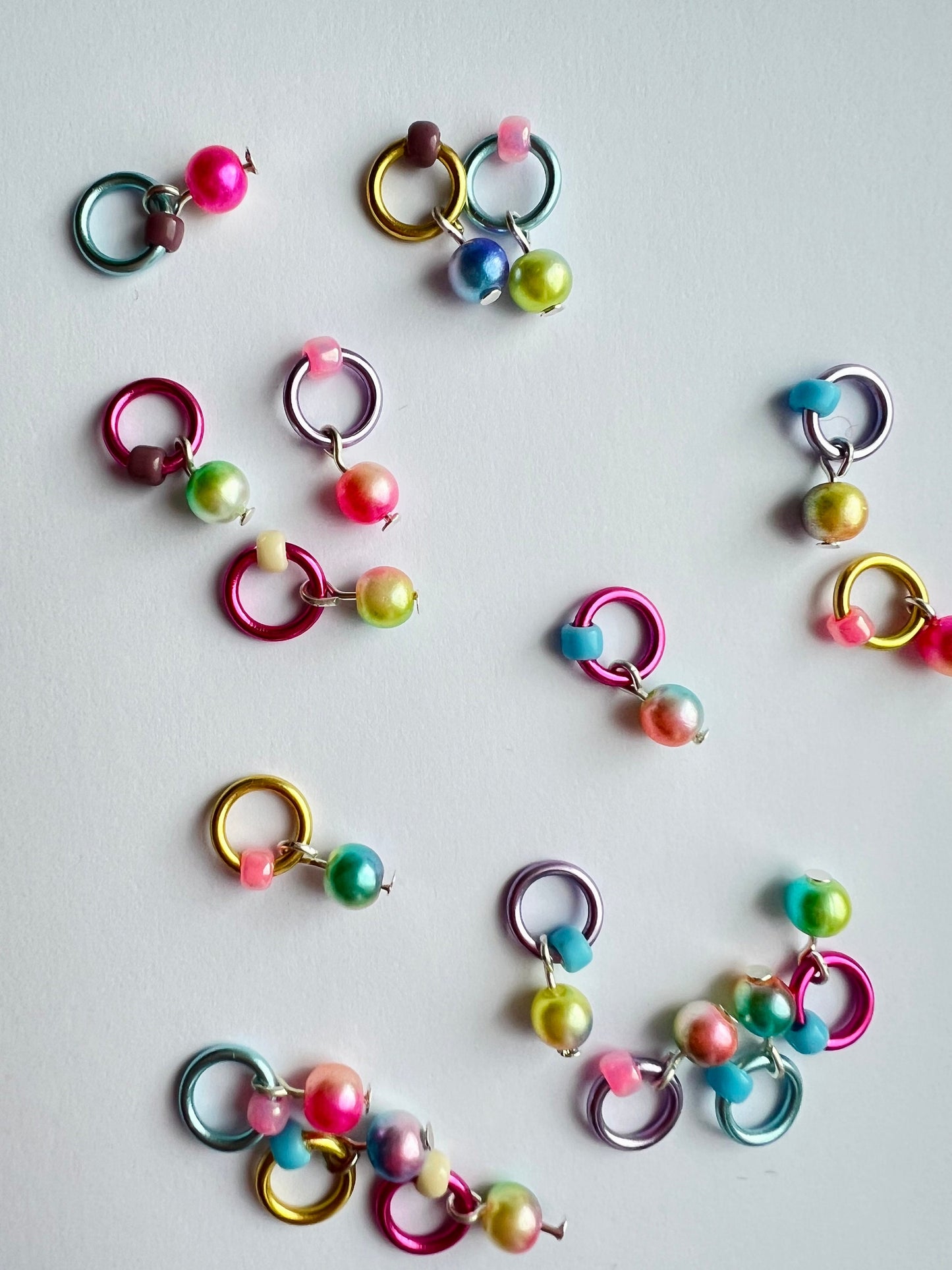 Knitting Stitch Markers in Rainbow Pastels, Snag Free - Unicorn Tears