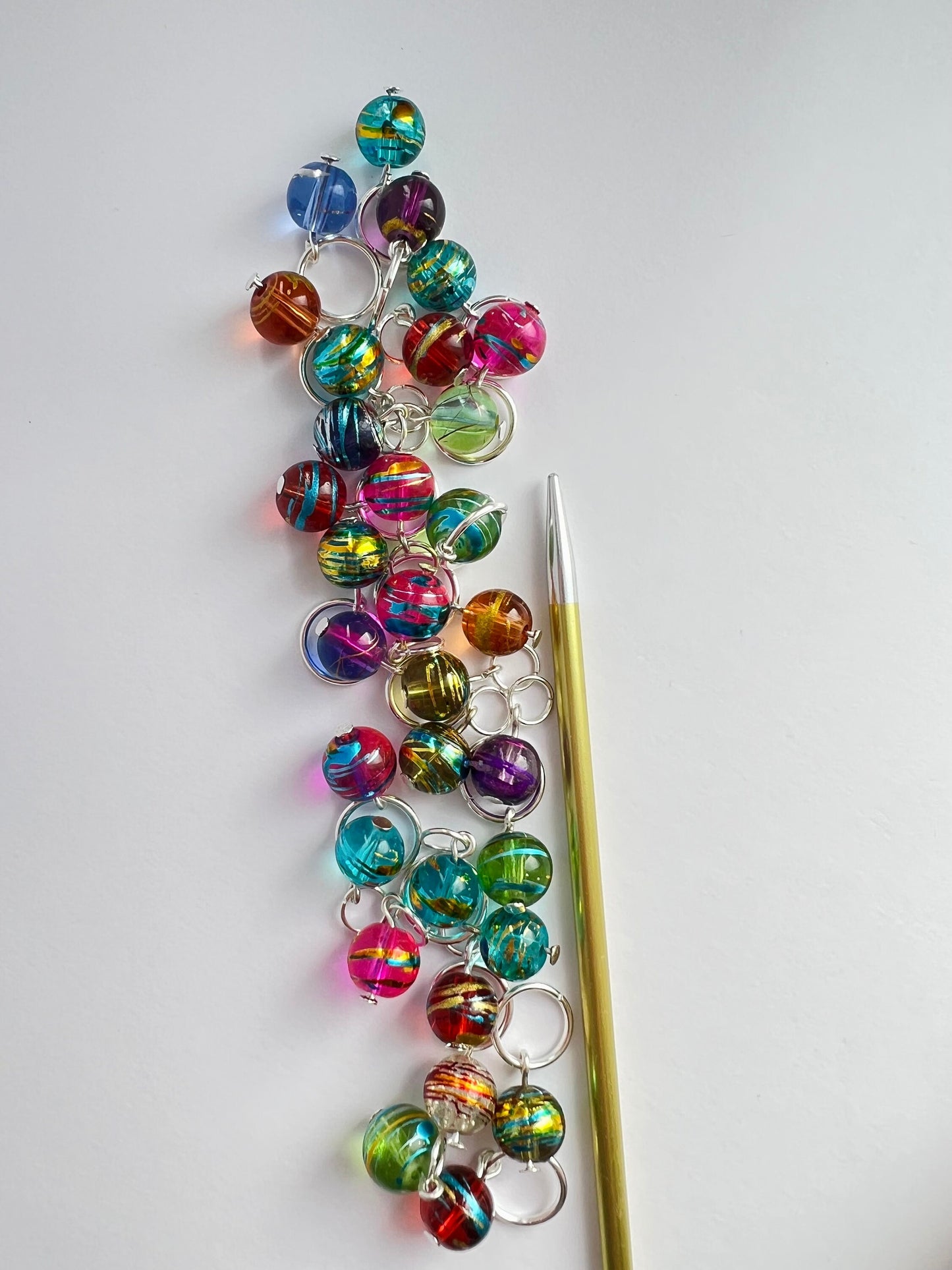 Rainbow Knitting Stitch Markers, Glass - Bombay Summer