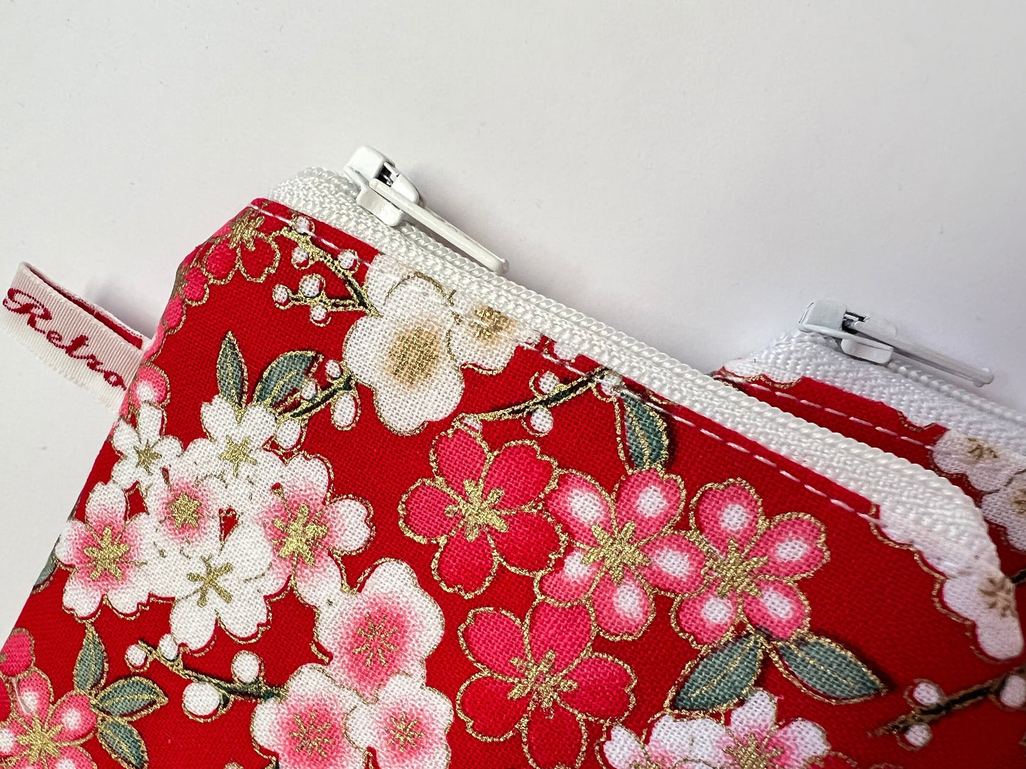 Red Notions Case for Knitters Cherry Blossom Print - Limited Edition