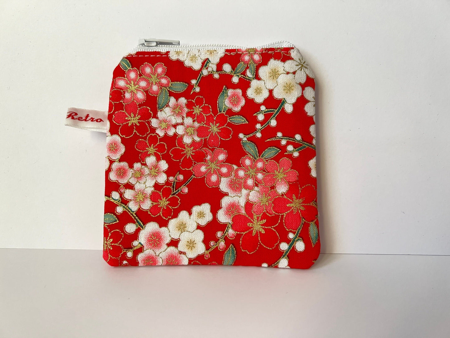 Red Notions Case for Knitters Cherry Blossom Print - Limited Edition