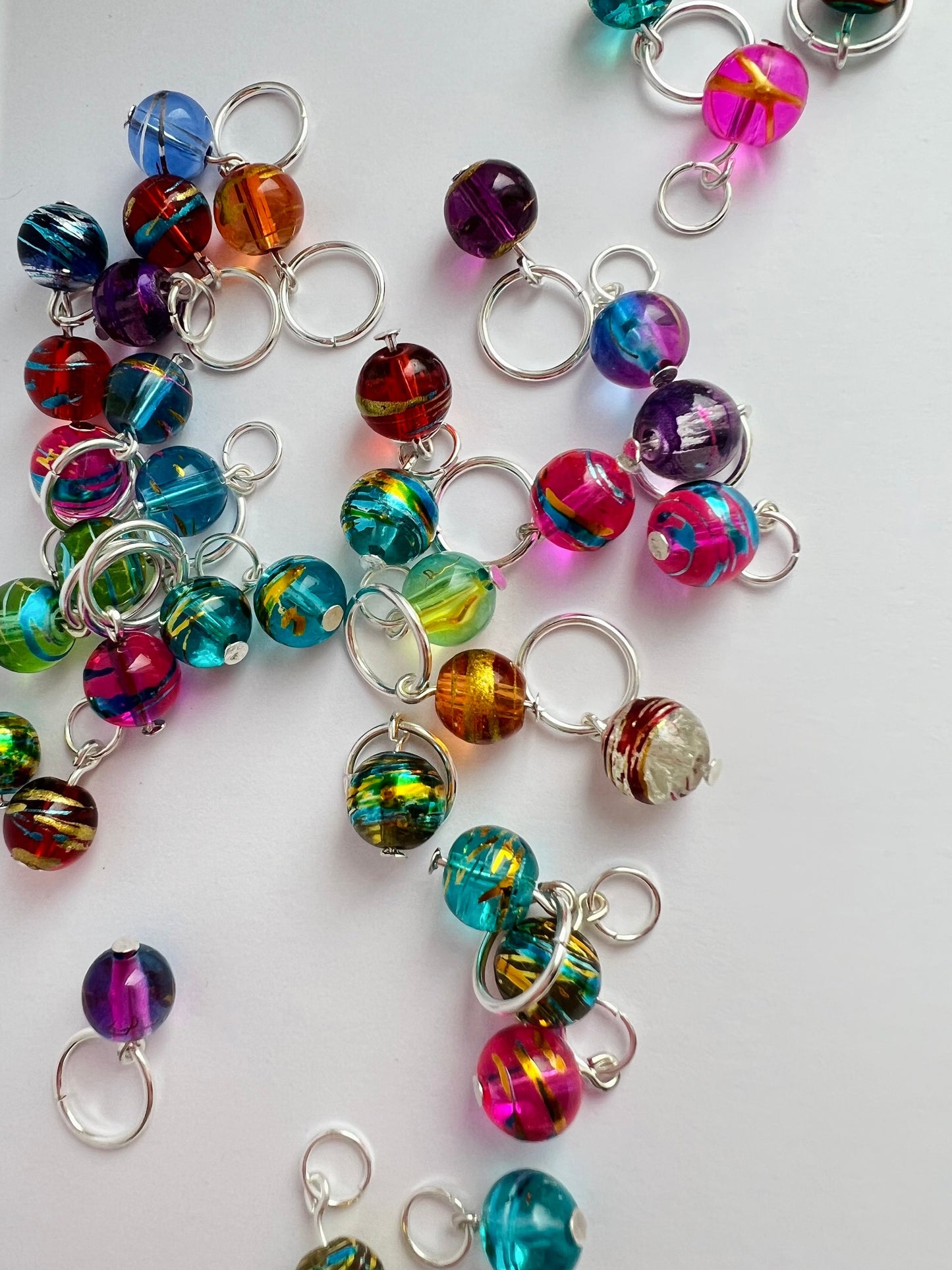 Rainbow Knitting Stitch Markers, Glass - Bombay Summer