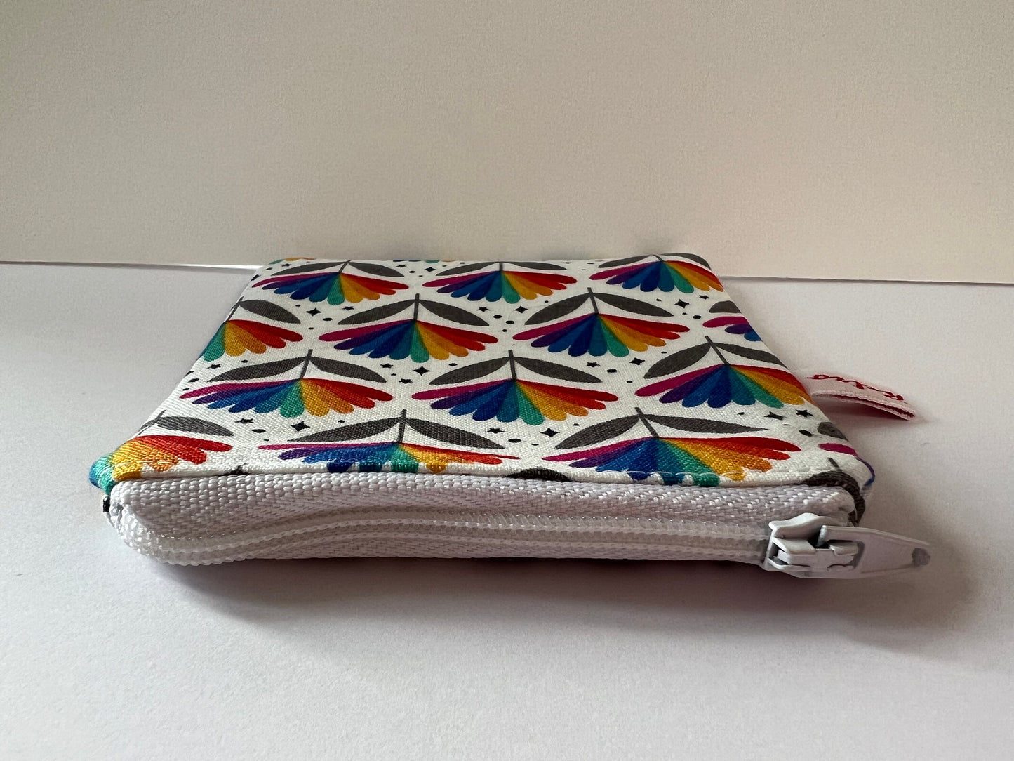 Rainbow Floral Print Zippered Knitting Notions Pouch - Flower a GoGo