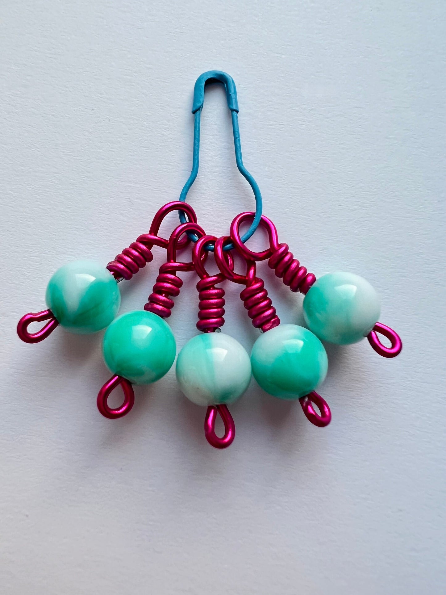 Pink and Blue Stitch Markers by RosyRetro - Gumball Pop Mint