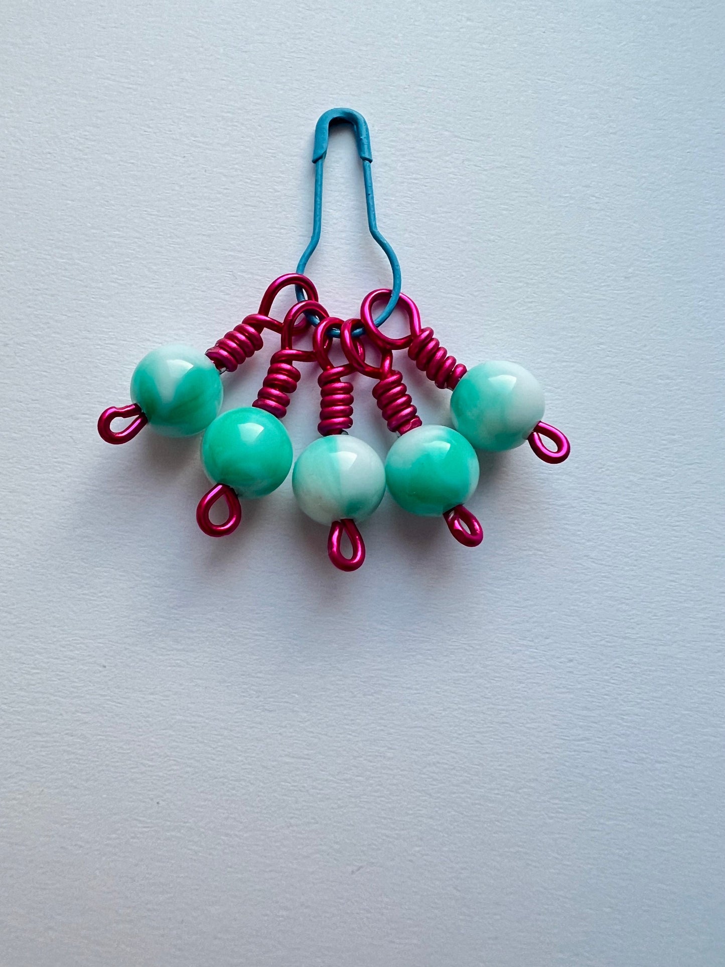 Pink and Blue Stitch Markers by RosyRetro - Gumball Pop Mint