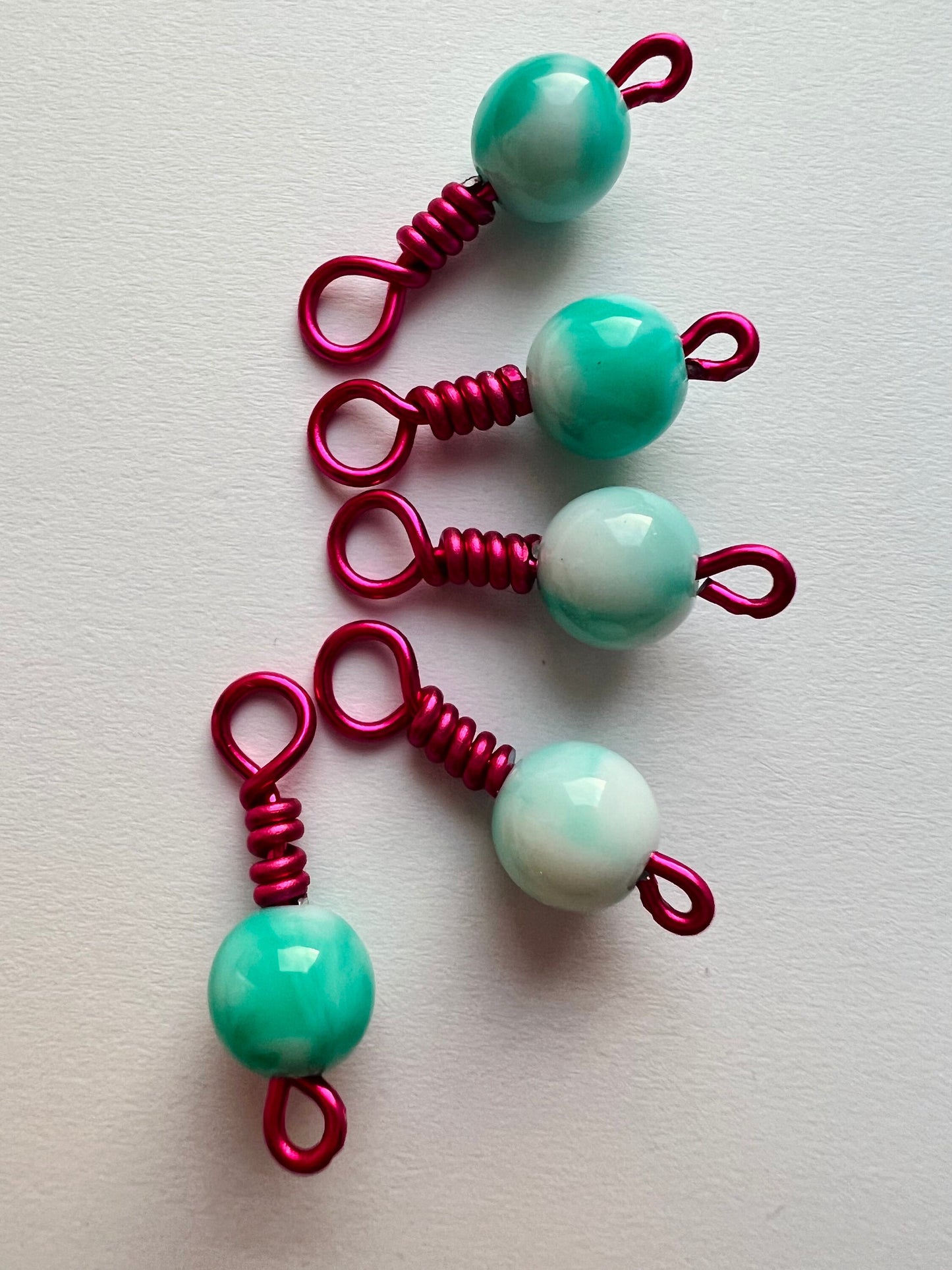 Pink and Blue Stitch Markers by RosyRetro - Gumball Pop Mint