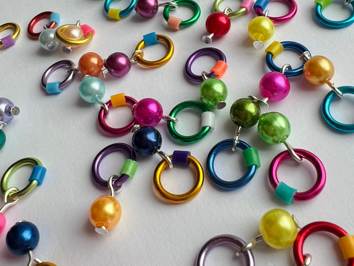 Rainbow stitch markers by RosyRetro - Circus pops