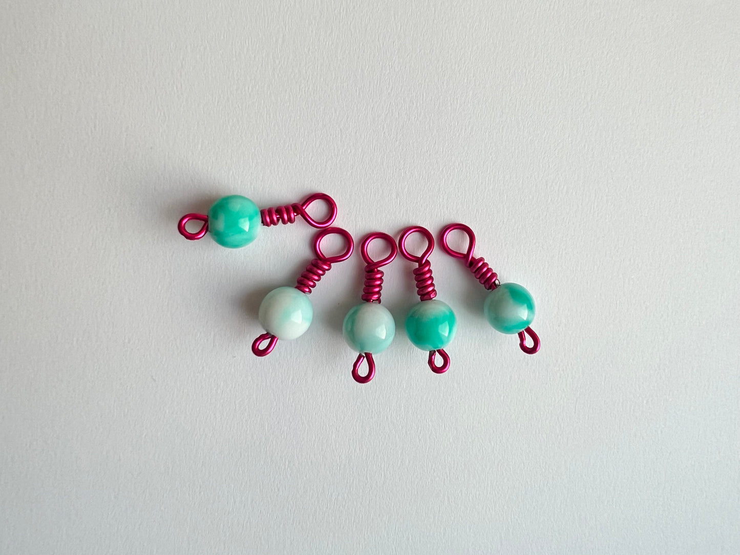 Pink and Blue Stitch Markers by RosyRetro - Gumball Pop Mint