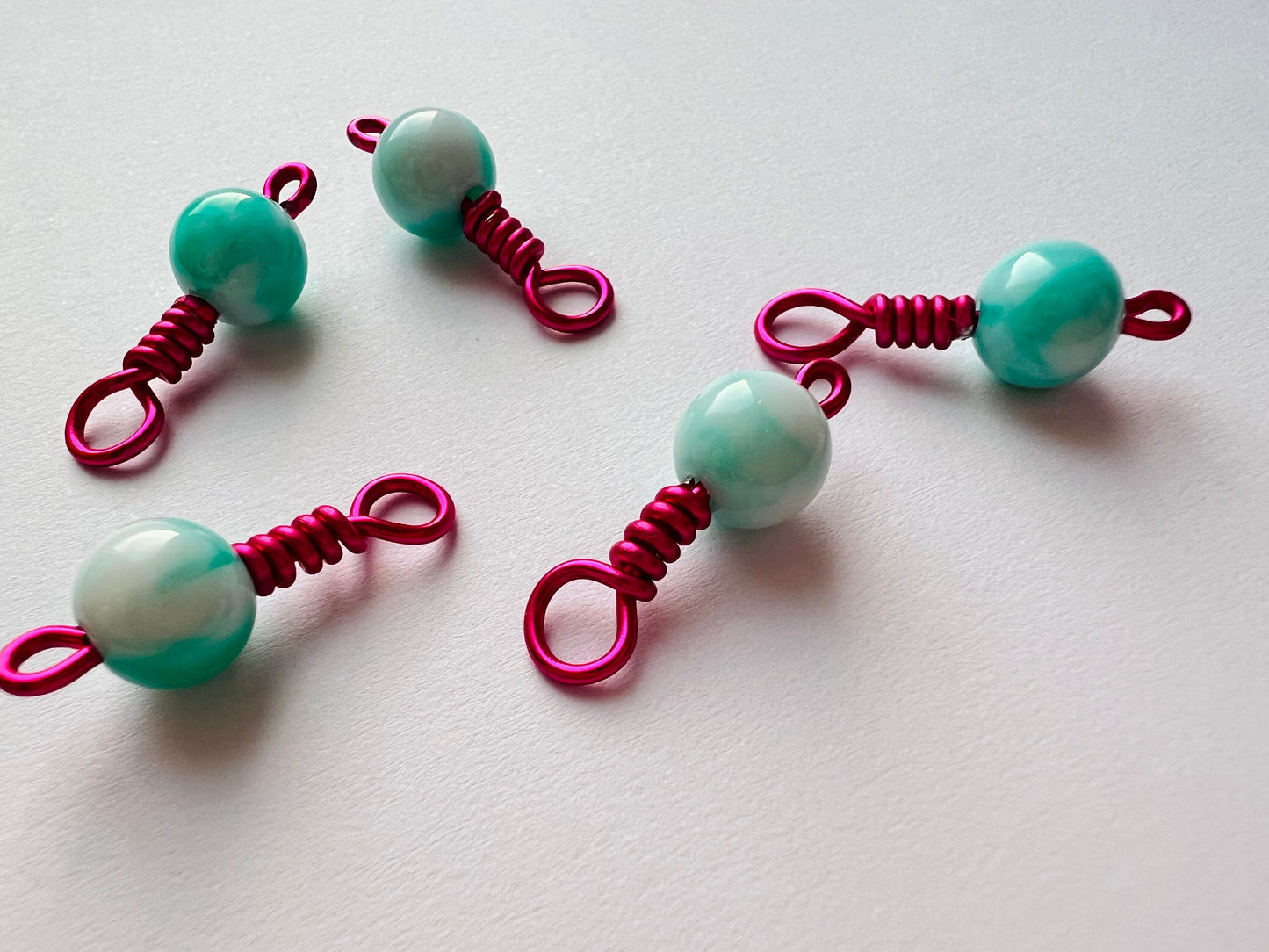 Pink and Blue Stitch Markers by RosyRetro - Gumball Pop Mint