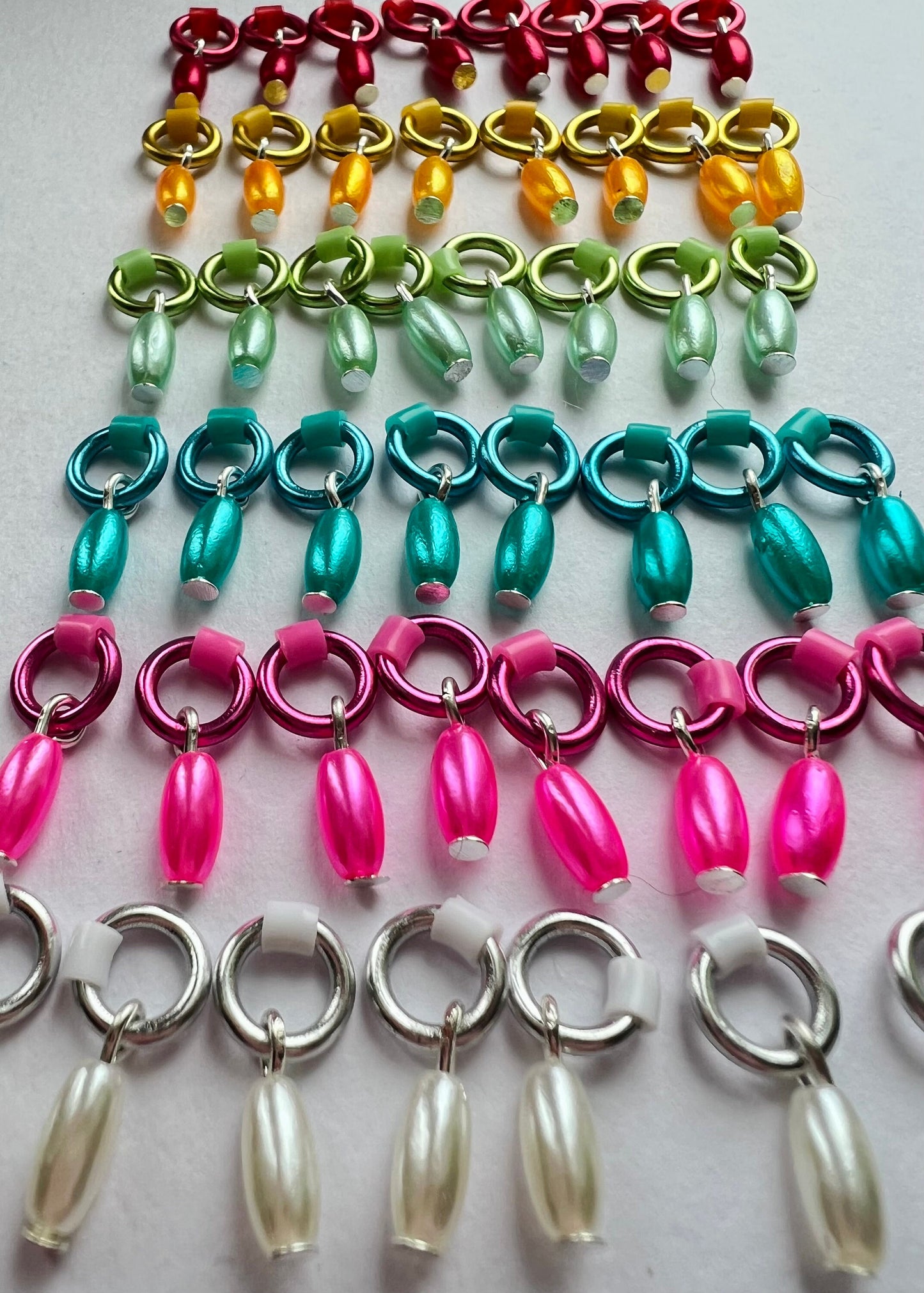 Rainbow Mini Stitch Markers for Sock & Lace Knitting - Snag Free - Sock Pips