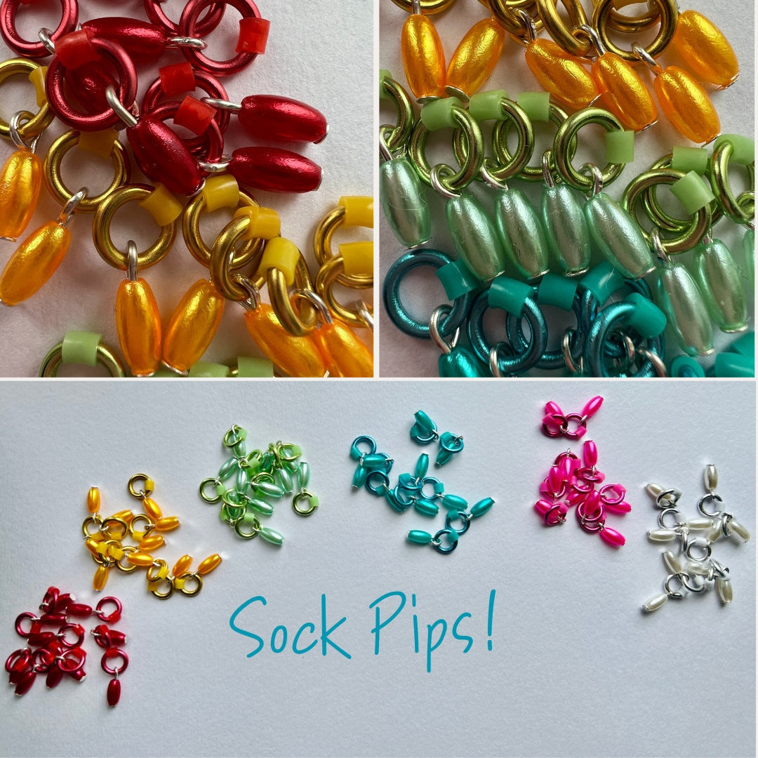 Rainbow Mini Stitch Markers for Sock & Lace Knitting - Snag Free - Sock Pips