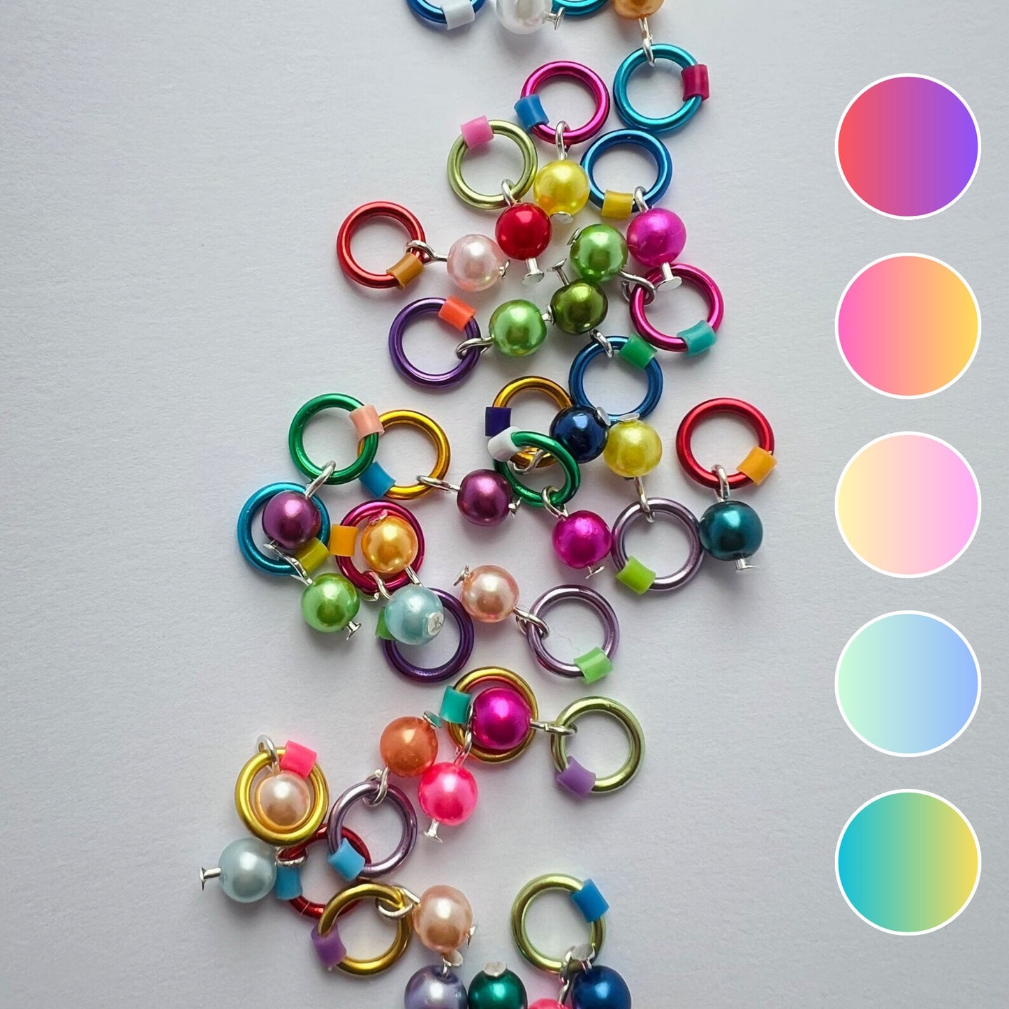 Rainbow stitch markers by RosyRetro - Circus pops