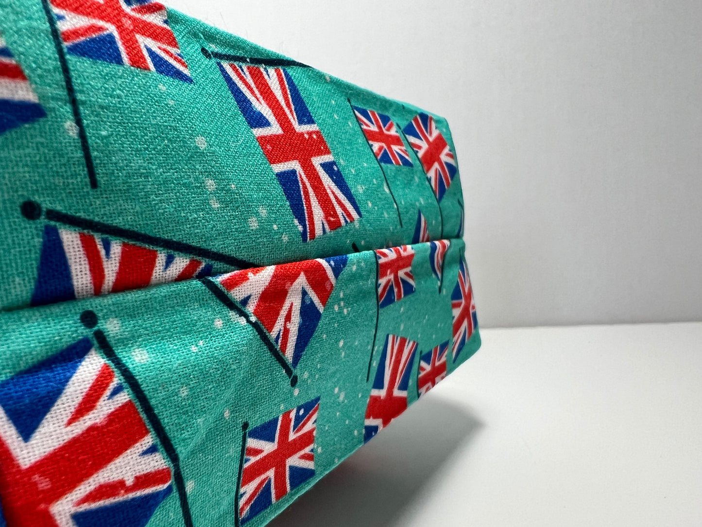 Knitting Sock Project Bag , cotton with zipper and retro British fabric